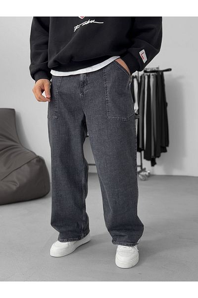 BYBASICMAN Anthracite Relax Fit Pocket Detailed Trousers C-6385