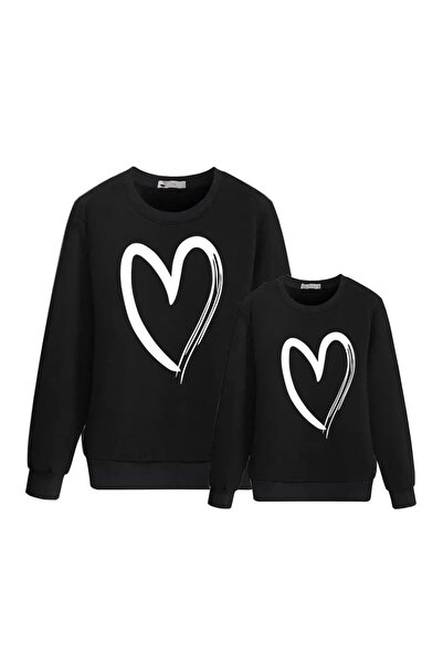 HOFFNUNG Mother And Daughter Sweatshirt Printed Heart