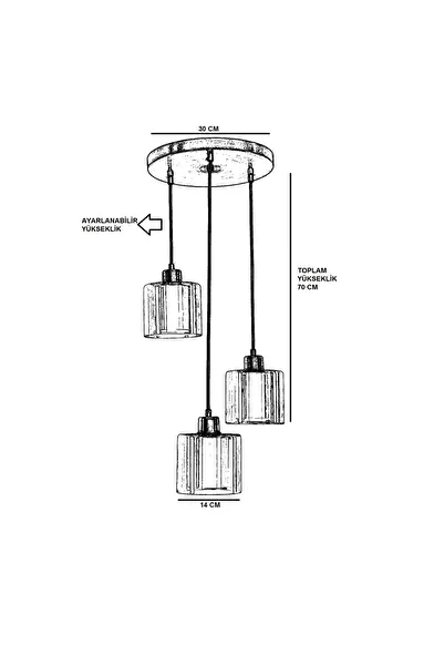 Bella Maison Felina 3-Piece Double Glass Pendant Lamp Antique-White