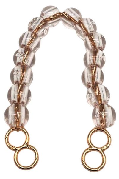 angel çanta aksesuar 40 cm Transparent Beaded Angel Bag with Light Gold Metal Handle 8 Model Ring Accessory