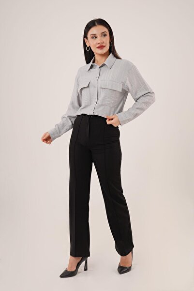 Hipo Trend Сіра сорочка з кишенями та ґудзиками