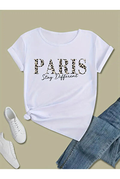 HOFFNUNG Unisex PARIS cu imprimeu guler rotund supradimensionat tricou