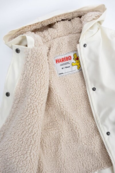 Haribo 4-10 Yaş Lisanslı Unısex Soğuk Ve Su Geçirmez Mont -Krem-