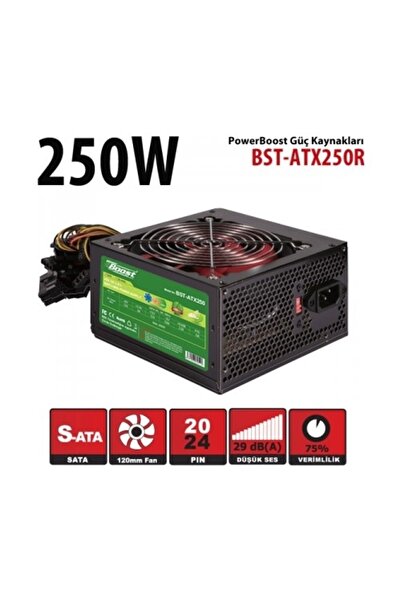 Genel Markalar POWERBOOST 250 W P.SUPPLY,12cm KIRMIZI FAN,KUTULU JPSU-BST-ATX...