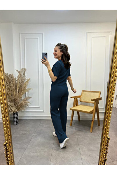 YAKAMEL بدلة نسائية أساسية برباط وخصر مضلع