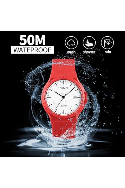 fulina Fashion Sports Watches for Young Men Women,Waterproof Simple Quartz Wrist Watch,Red