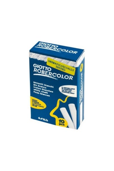 Giotto | Robercolor Tozsuz Tebeşir, Beyaz, 10'lu Paket, Kalsiyum Karbonat Esaslı