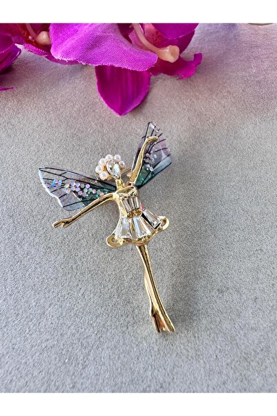 Pelin Aksesuar Renkli Alacalı Kanatlı Kız Broş