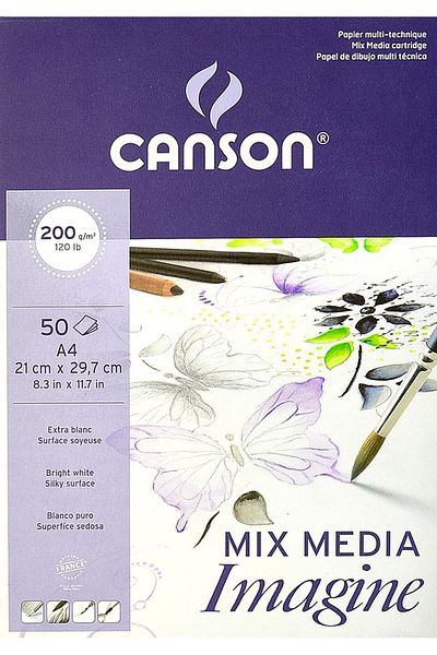 Canson Pas Imagine Multi-Purpose Block 50 Sheets A4 200Gr