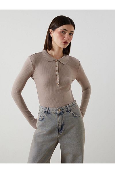 LC Waikiki Γυναικείο μπλουζάκι με υφή LCW Vision Polo Neck