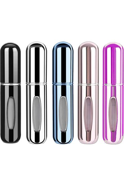 COOYA Set of 5 Refillable Perfume Bottles, 5ml Atomizer Spray, Leak-Proof Travel Essential