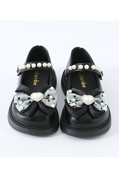 Mark & Mia Mark & Mia Bow With Heart Shaped Pearl Detail Party Shoes - Black