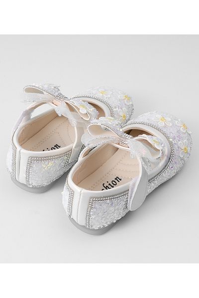 Mark & Mia Mark & Mia Floral Embellished and Bow Detail Party Shoes - Silver