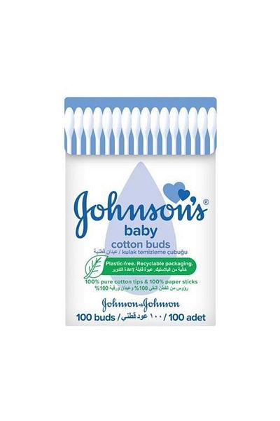Johnson's جونسون - مسحات تنظيف الأذن للأطفال 100 قطعة (مجموعة من 12 قطعة)