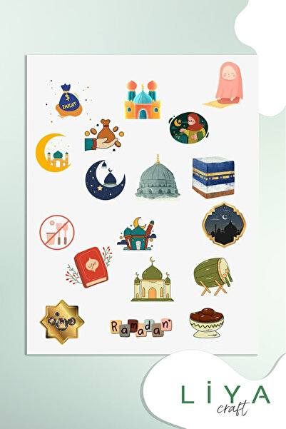 LiyaCraft Set naljepnica sa temom Ramazana Set naljepnica Ramadan Mubarak Ram...
