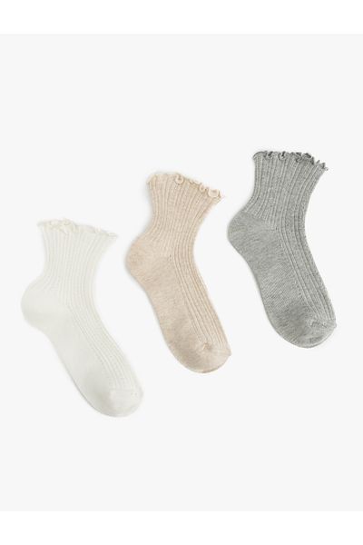 Koton Frilly Multicolored 3-Piece Socks Set