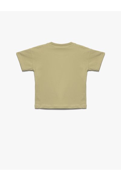 Koton Crew Neck Short Sleeve Printed Cotton T-Shirt