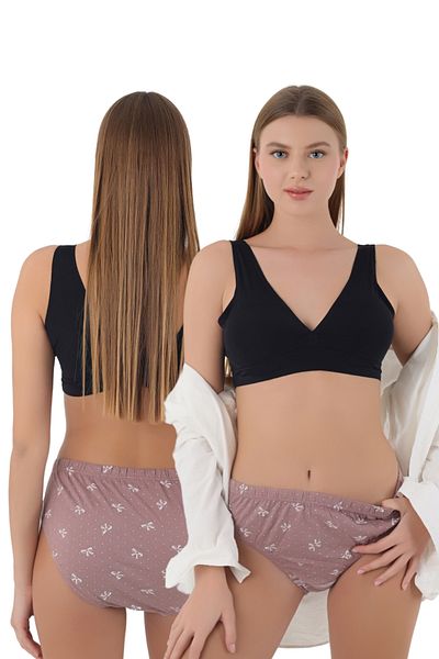 CENNETOĞLU Chiloți cu talie înaltă din bumbac 100% cu model cu fundă – Eleganță și naturalitate!