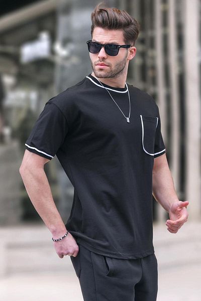 Madmext Ανδρικό T-Shirt με μαύρη τσέπη 6176