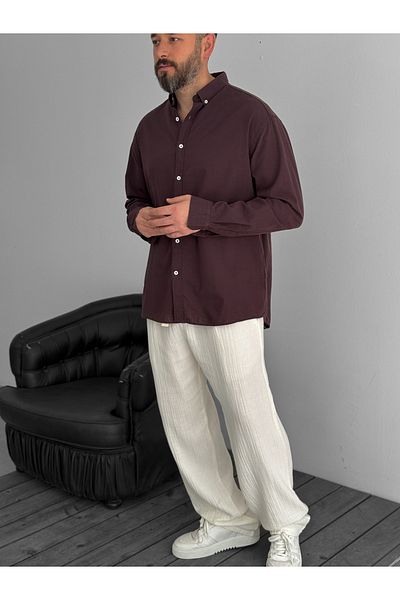 BYBASICMAN Dark Brown Fresh Fabric Basic Shirt G-5138/12