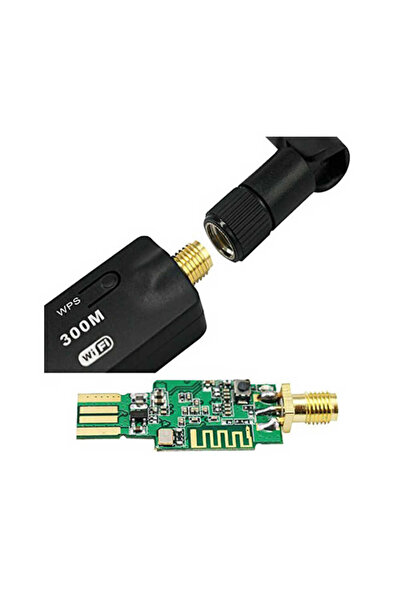 Koodmax 300Mbps Wireless USB WiFi Adaptör Dongle 5dBi Anten Network LAN