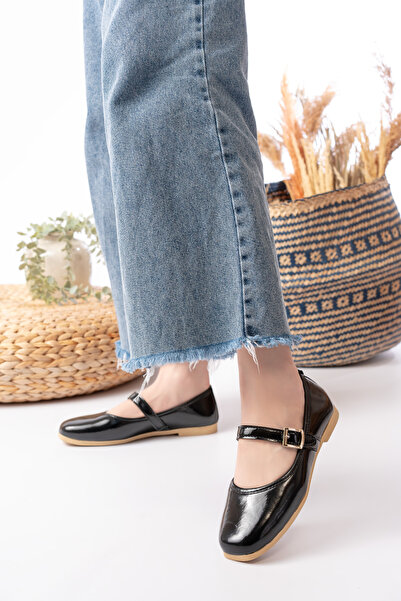 Slipcat Stl-108 Buckle Ballerina Casual Women's Shoes Ballerinas