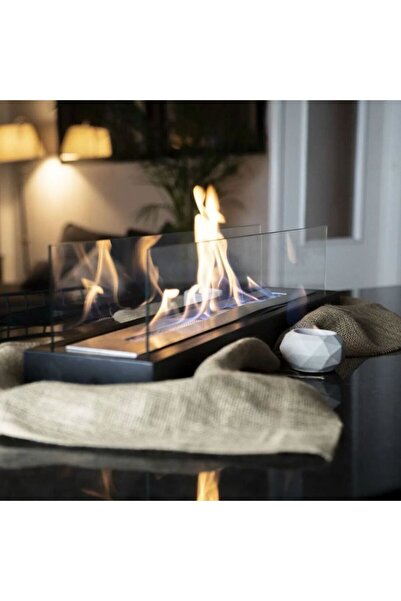 Home Masa Üstü Şömine Siyah 70cm