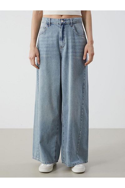 LC Waikiki Pantaloni de damă în jean Wideleg