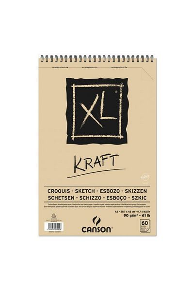 Canson Kraft XL Sketch and Sketch Block Spiral 60 Sf A4 90Gr