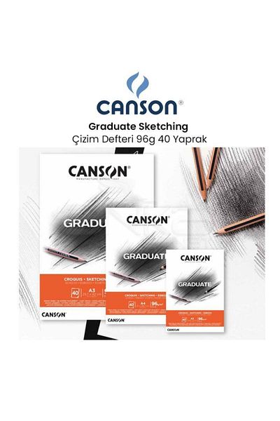 Canson GrAduAte Croquıs Sketch Block - 40 Sheets A3, 96 grams