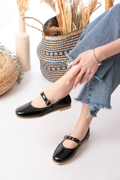 Slipcat Stl-108 Buckle Ballerina Casual Women's Shoes Ballerinas