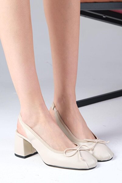 Mio Gusto Alyona Skin Color Heeled Women's Shoes