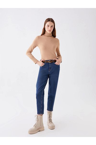 LC Waikiki Lcw Jeans Indigo High Waist Mom Fit Women's Jean Pants