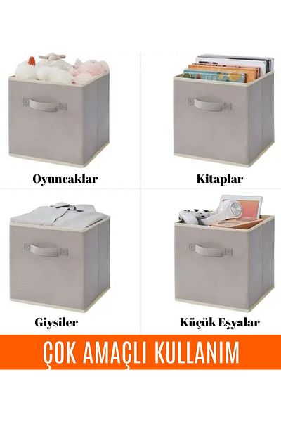 Ekici home textile 3 Pieces - Cabinet Underwear Toy Organizer Folding Storage Box 30X30X30Cm