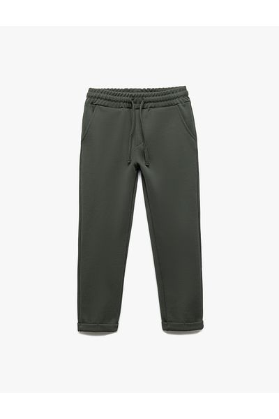 Koton Basic Trousers with Belted Waist and Pocket Detail, Sweatpants Look