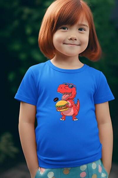 oneagılyazı Tricou supradimensionat pentru copii cu imprimeu Dinozaur Eating ...
