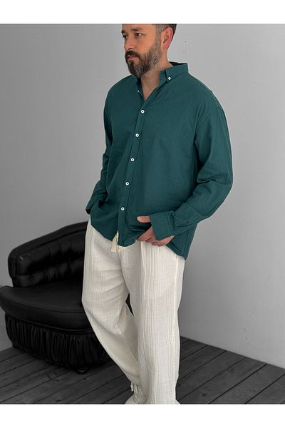 BYBASICMAN Dark Green Fresh Fabric Basic Shirt G-5138/12