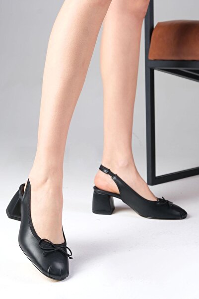 Mio Gusto Alyona Black Color Heeled Women's Shoes