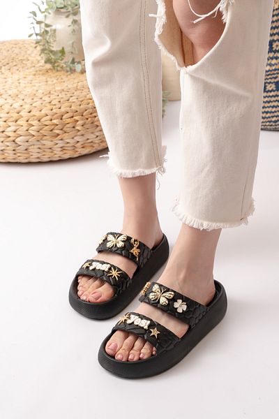 Slipcat Women's Stylish, Comfortable, Casual Sandals/Slippers with Stones