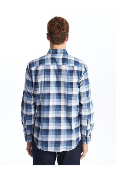 LC Waikiki Regular Fit Uzun Kollu Ekose Poplin Erkek Gömlek