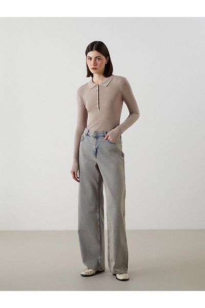 LC Waikiki Γυναικείο μπλουζάκι με υφή LCW Vision Polo Neck