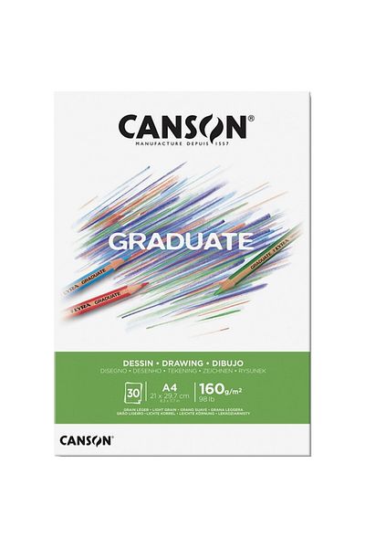 Canson Graduate Drawing White Drawing Block 30 Sheets A4 160Gr