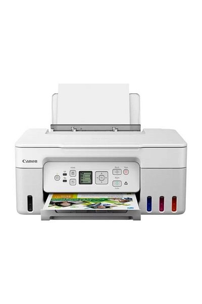 Canon Pixma G3470 - طابعة بيضاء متعددة الوظائف/مسح ضوئي/ناسخة/واي فاي مع خزان حبر مضحك