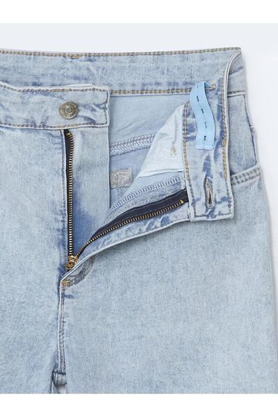 LC Waikiki LCWK Beli Ayarlanabilir Lastikli Kız Çocuk Kargo Jean Pantolon