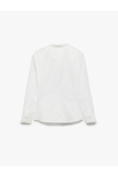 Koton Βαμβακερό μακρυμάνικο πουκάμισο Basic Poplin Γυναικείο πουκάμισο