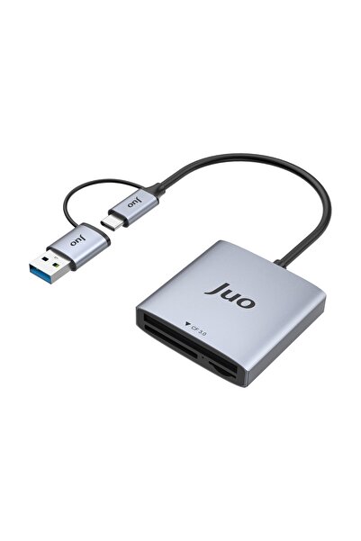 Juo Usb 3.2 Ve Type-c 3'ü 1 Arada Sd / Cf / Tf Micro Sd Hafıza Kart Okuyucu