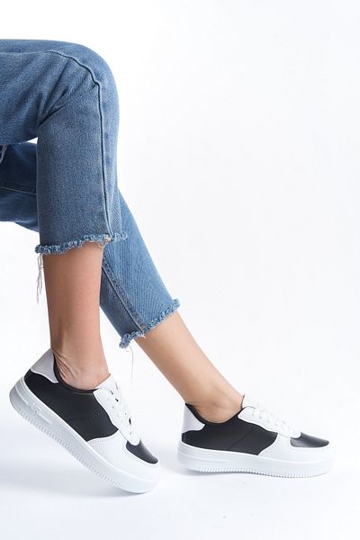 Moda Değirmeni Pantofi de damă alb-negru Md1003-101-0001_2059_39