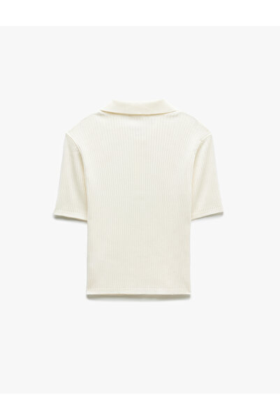 Koton Kısa Kollu Düğmeli Polo Yaka Triko Kazak