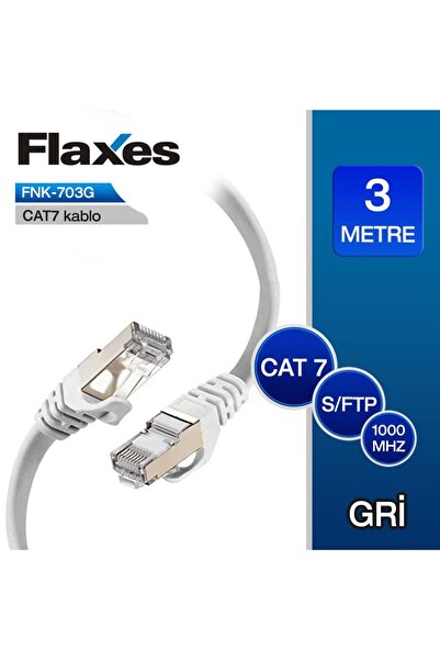 FLAXES Fnk-703G 3m Cat 7 Gray Patch Cable