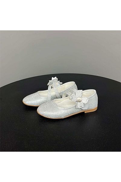 jadeer Sema Girl's Glitter Shiny Ballerina Ballerina Silver 26-30 Pg124